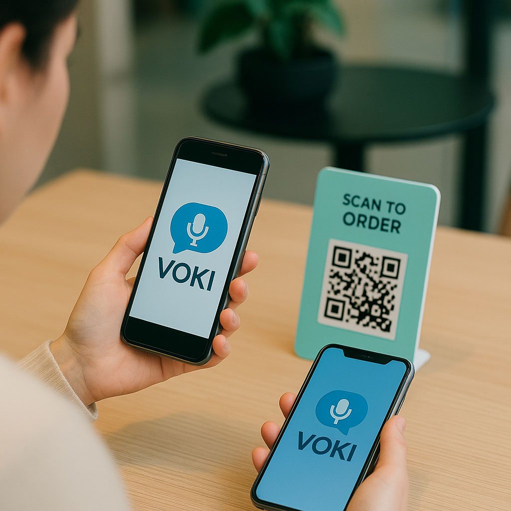 보이스 키오스크 QR코드 사용 이미지